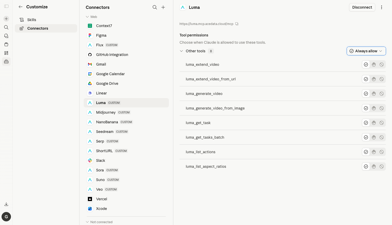 Luma Connector Tool List