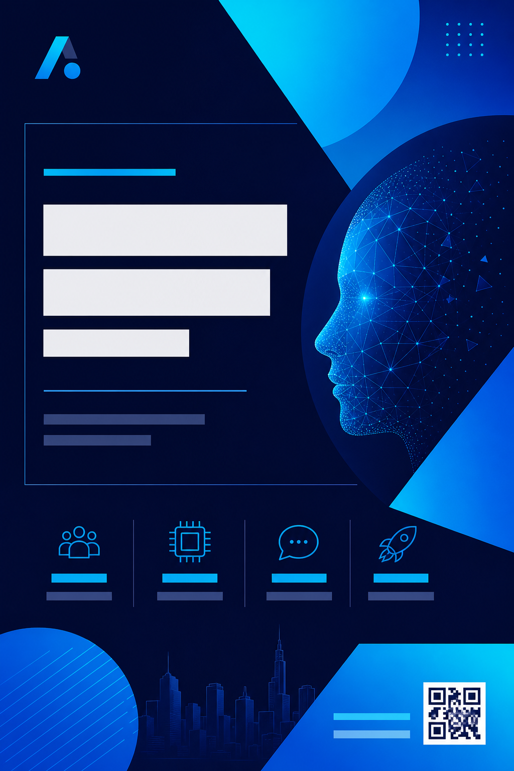 gpt-image-2 generated event poster: modern minimalist, blue-cyan gradient, space for title