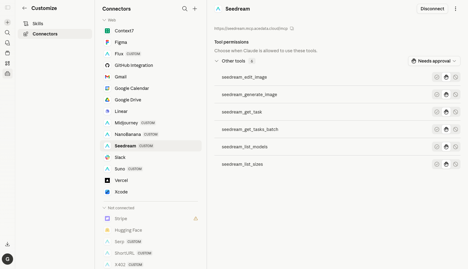 Seedream Connector Tool List