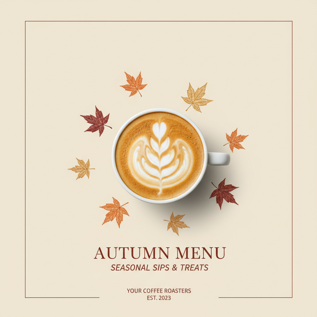 Nano Banana generated coffee shop autumn poster
