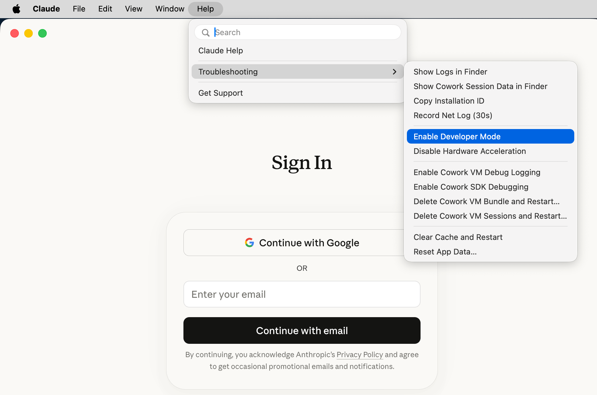 Claude Desktop Enable Developer Mode