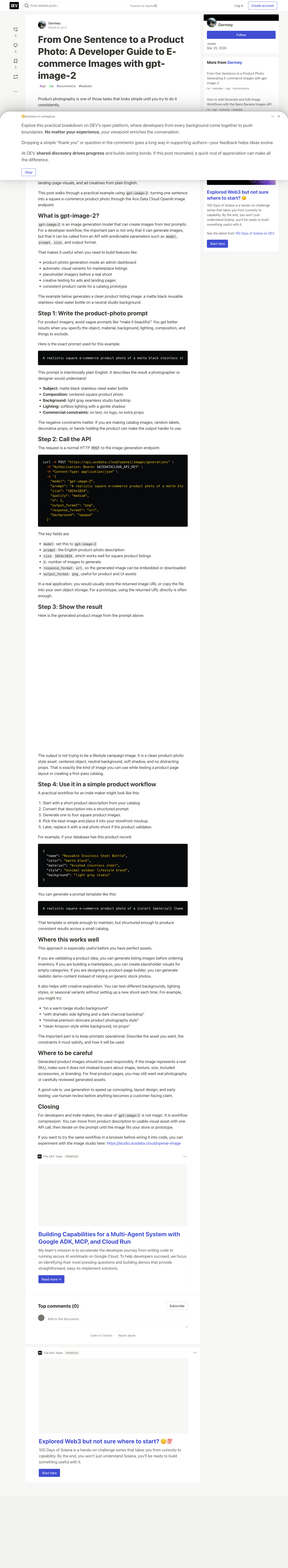 The Article Publicly Published on Dev.to, Including the Image Generated by gpt-image-2