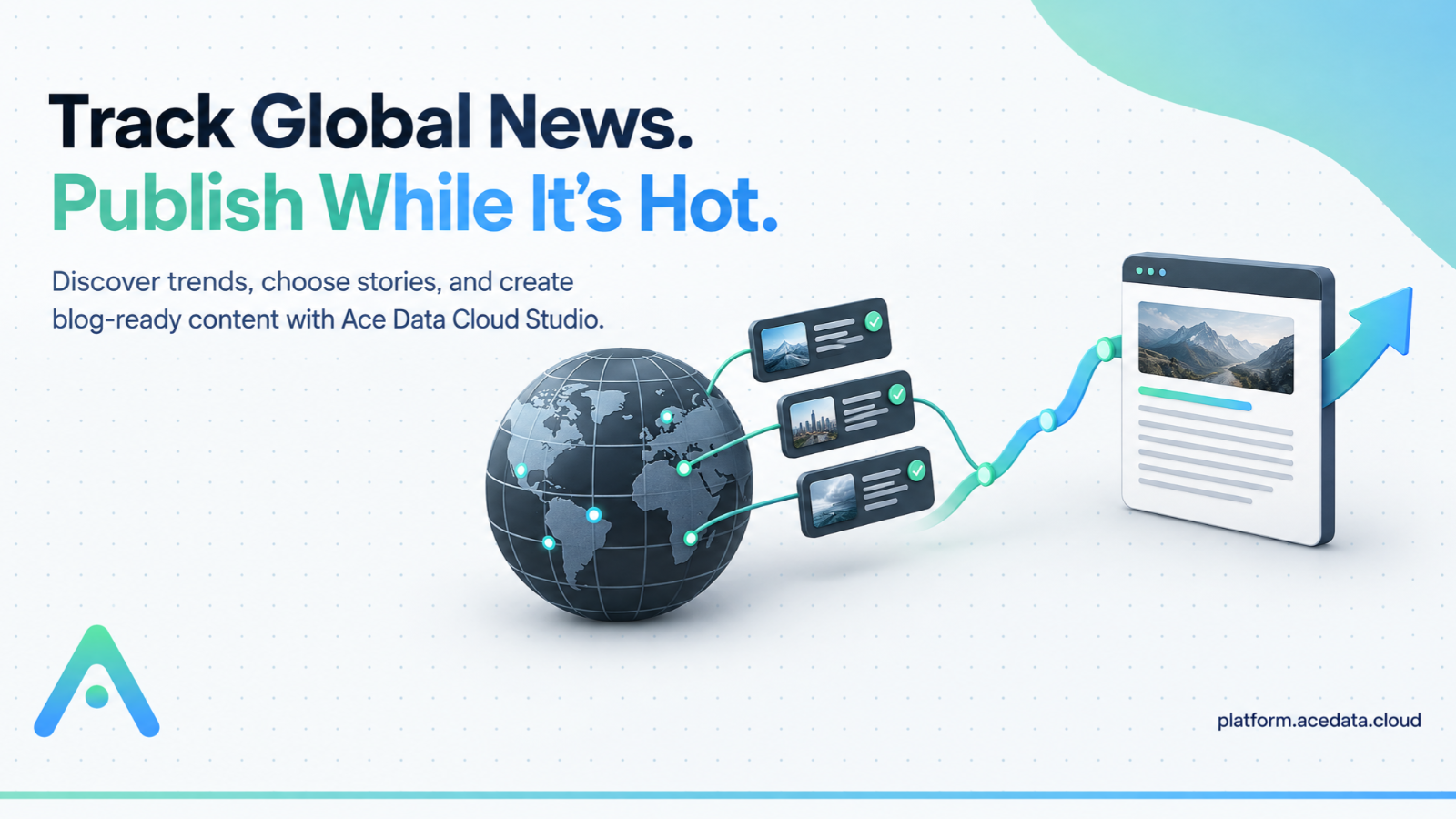 Track Global News. Publish While It’s Hot.