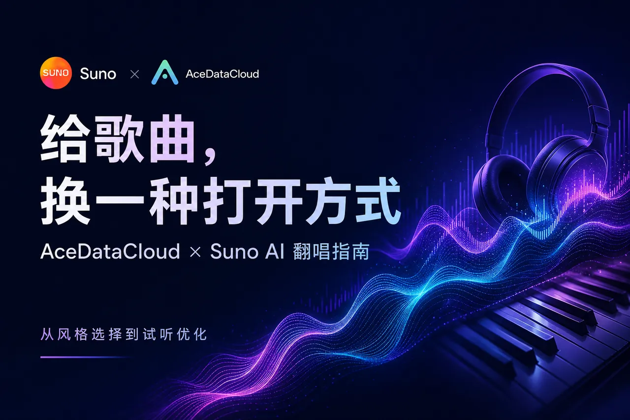 Suno 与 AceDataCloud AI 翻唱指南封面:给歌曲,换一种打开方式