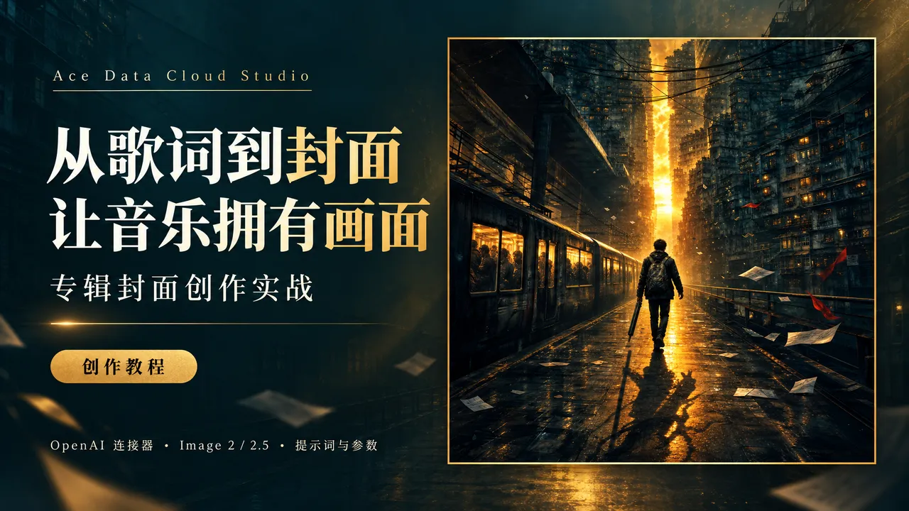 Ace Data Cloud Studio 教程发布海报：从歌词到封面，让音乐拥有画面