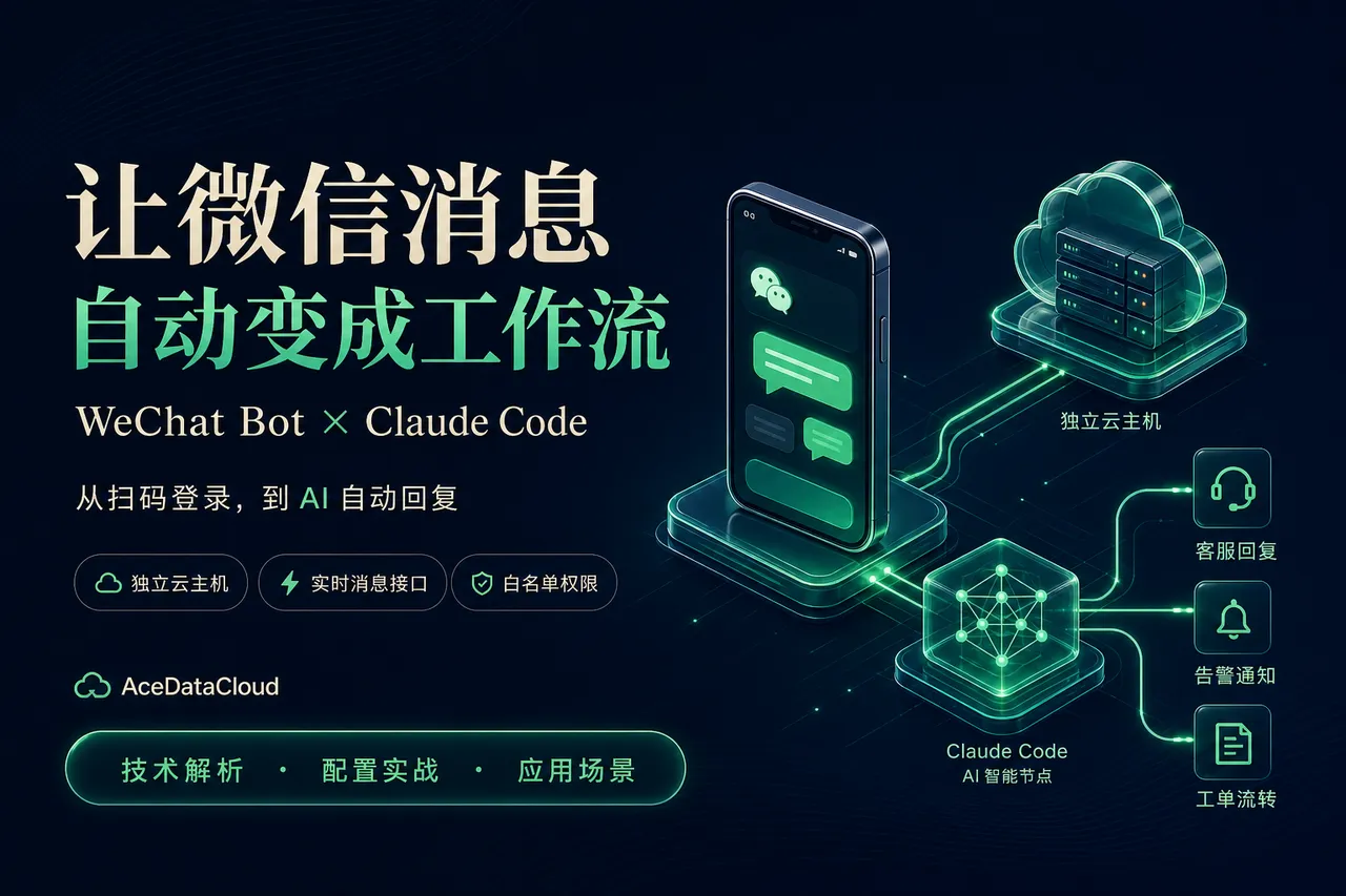 WeChat-Bot × Claude Code Werbeplakat: WeChat-Nachrichten automatisch in Workflows verwandeln